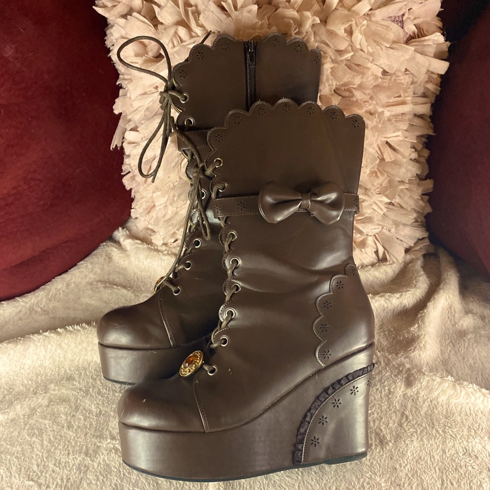 Brown Platform Boots